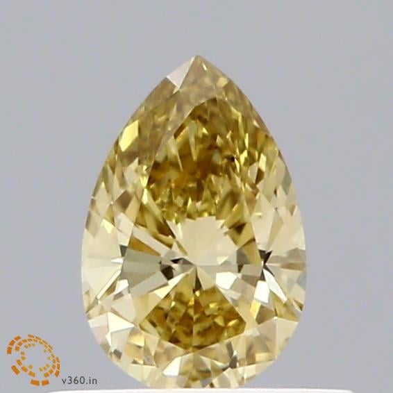 0.31 Ct. Fancy Vivid  Yellow Pear Lab Grown Diamond