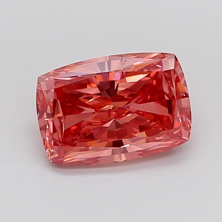 3.12 Ct. Fancy Vivid Brownish Pink Cushion Lab Grown Diamond