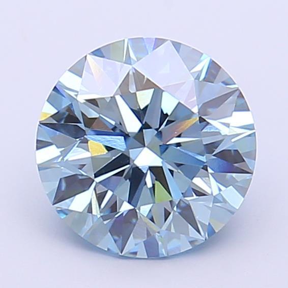 1.75 Ct. Fancy Vivid Blue Round Lab Grown Diamond