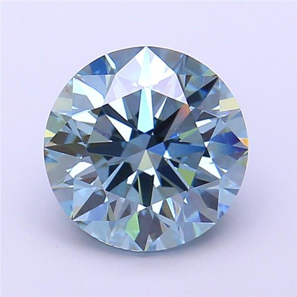 2.54 Ct. Fancy Vivid Blue Round Lab Grown Diamond