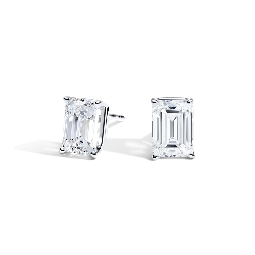 .75 CT Invisible Cut Square Princess Cut CZ Prong Stud Earrings Sterling Silver 