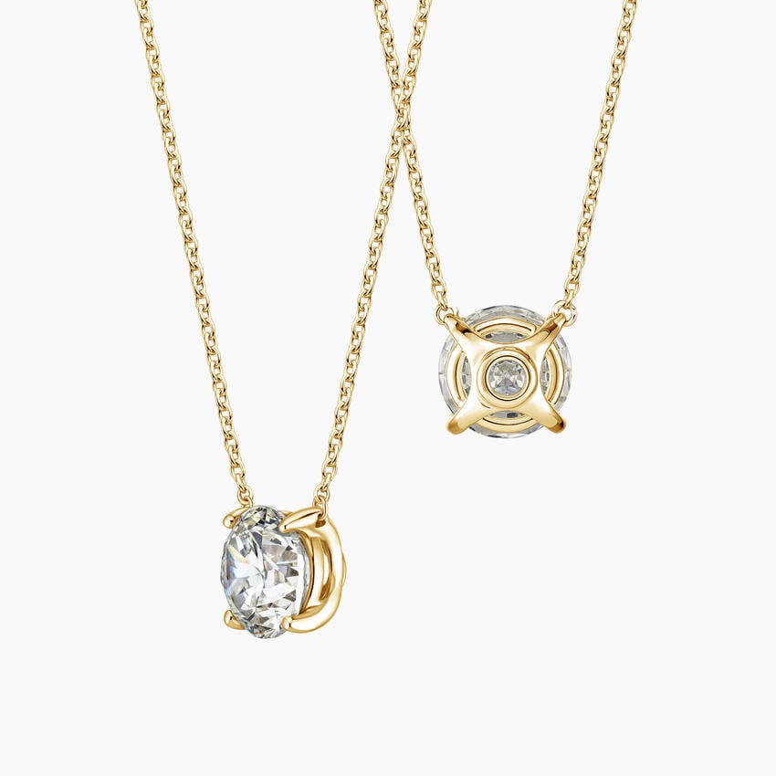 18K Yellow Gold Perfect Solitaire Lab Diamond Pendant (2 ct. tw.)