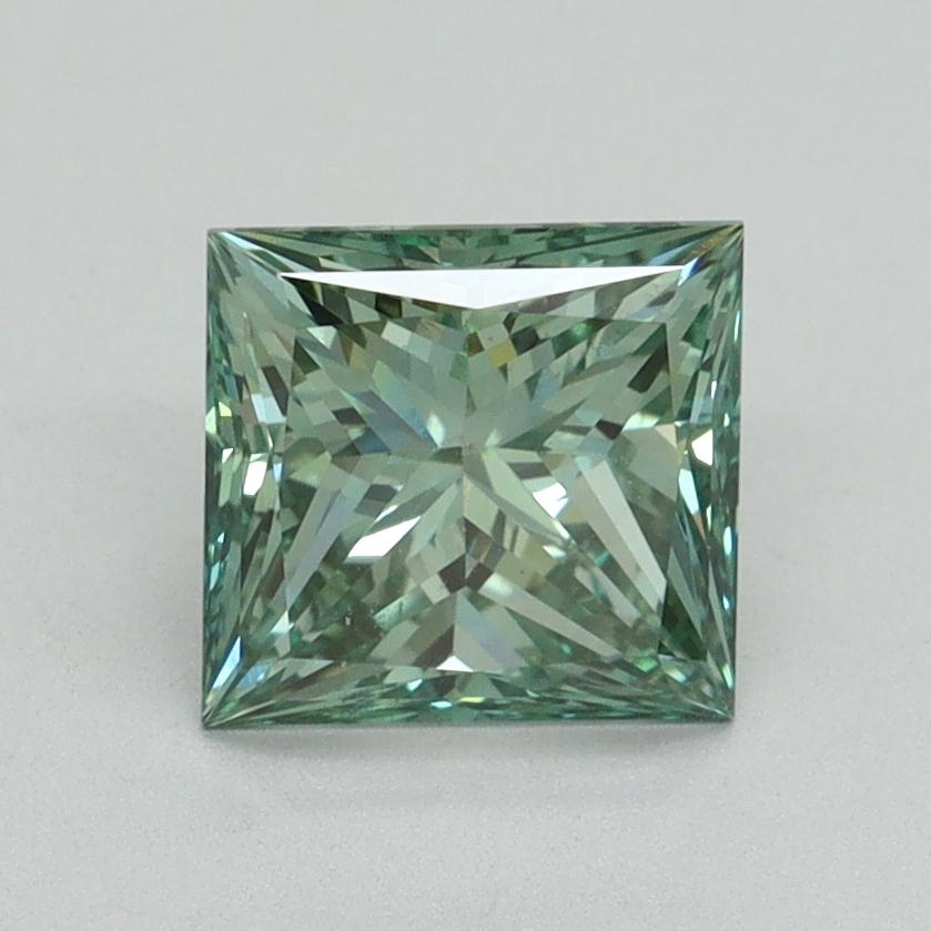 1.47 Ct. Fancy Vivid Green Princess Lab Grown Diamond