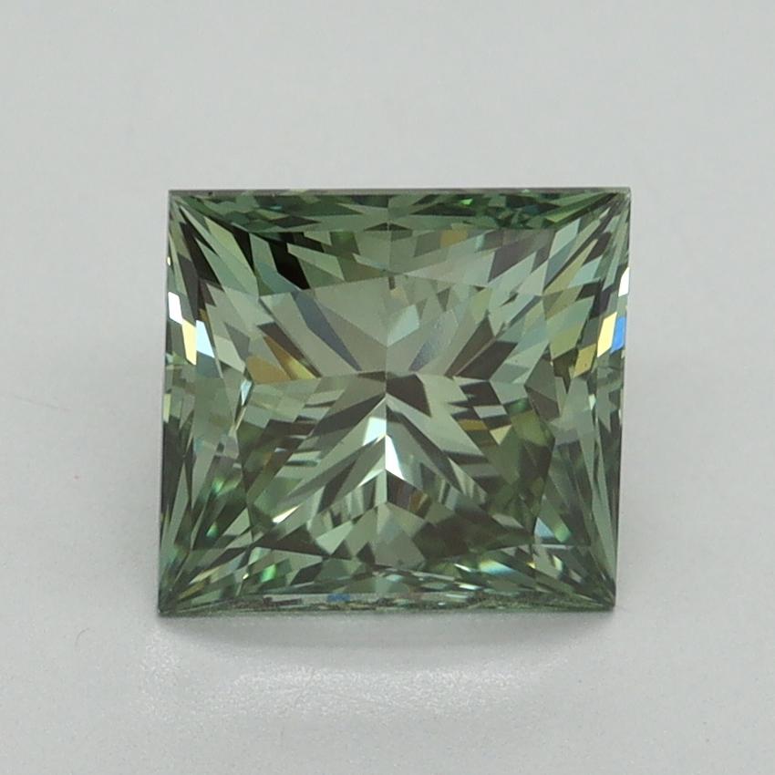 2.09 Ct. Fancy Vivid Green Princess Lab Grown Diamond