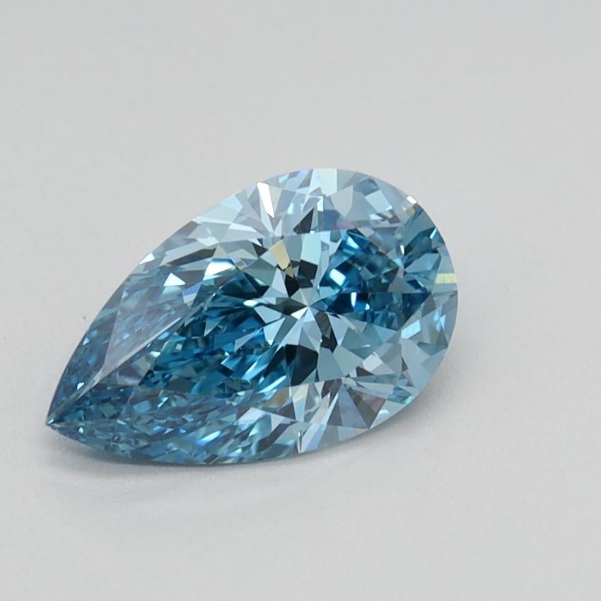 0.92 Ct. Fancy Vivid Blue Pear Lab Grown Diamond
