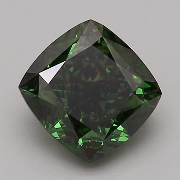 1.55 Ct. Fancy Deep Green Cushion Lab Grown Diamond
