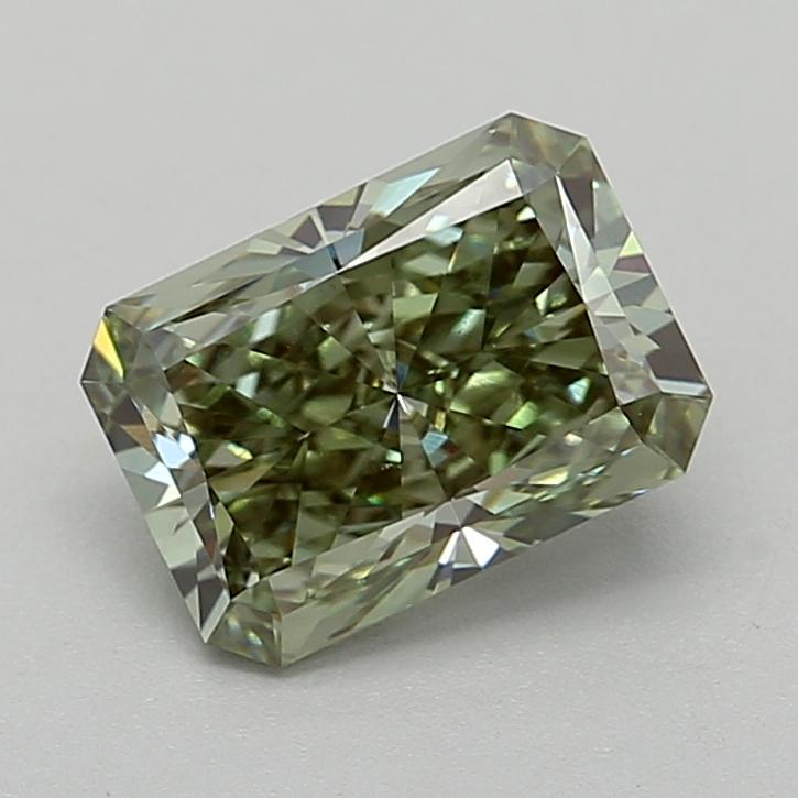 1.55 Ct. Fancy Vivid  Green Radiant Lab Grown Diamond