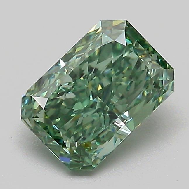 1.09 Ct. Fancy Vivid Green Radiant Lab Grown Diamond