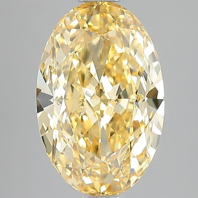 4.03 Ct. Fancy Intense Yellow Oval Lab Grown Diamond