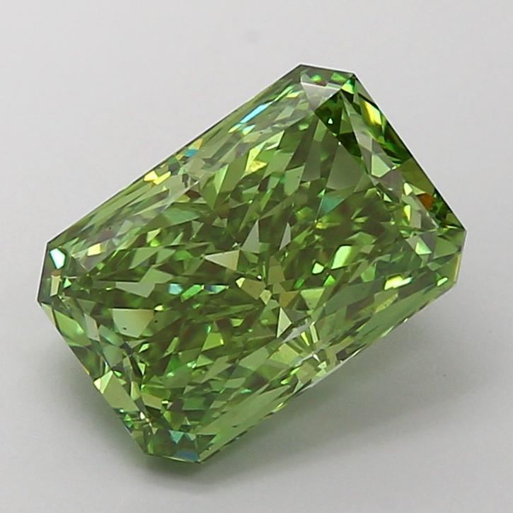 5.02 Ct. Fancy Vivid  Green Radiant Lab Grown Diamond