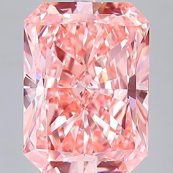 8.06 Ct. Fancy Vivid Pink Radiant Lab Grown Diamond