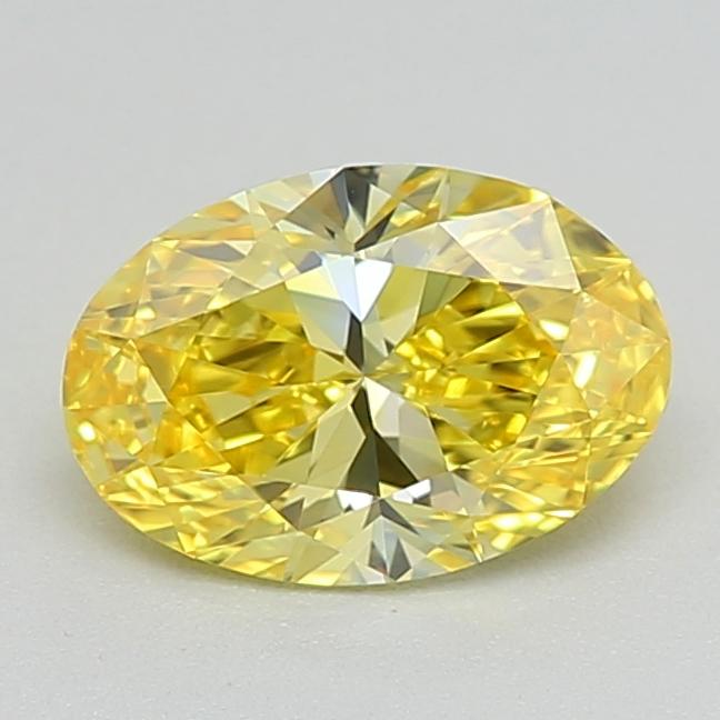 0.52 Ct. Fancy Vivid Yellow Oval Lab Grown Diamond