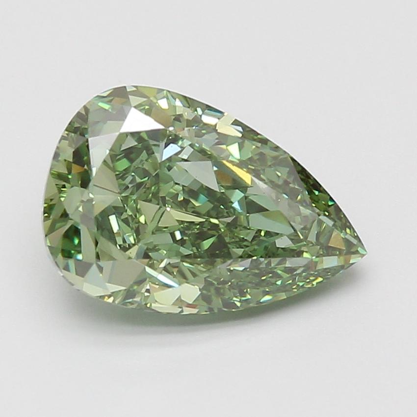 4.03 Ct. Fancy Vivid Green Pear Lab Grown Diamond