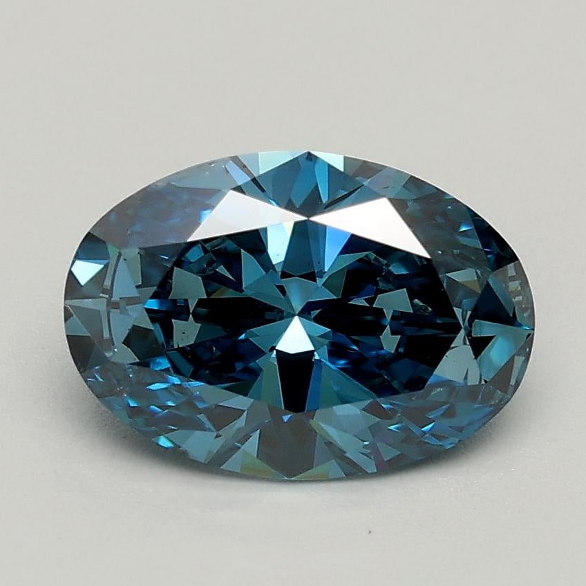 1.04 Ct. Fancy Vivid Blue Oval Lab Grown Diamond