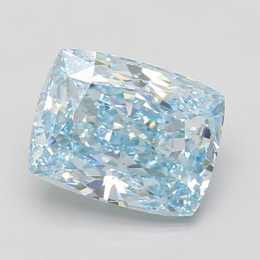 4.10 Ct. Fancy Intense Blue Cushion Lab Grown Diamond