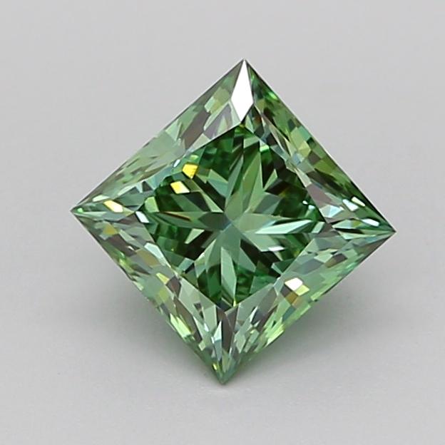 1.01 Ct. Fancy Vivid Green Princess Lab Grown Diamond