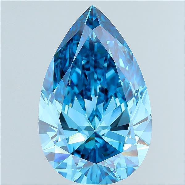 10.05 Ct. Fancy Vivid Blue Pear Lab Grown Diamond