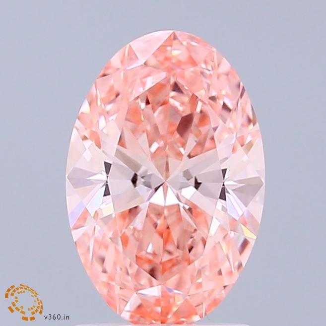1.59 Ct. Fancy Vivid  Pink Oval Lab Grown Diamond