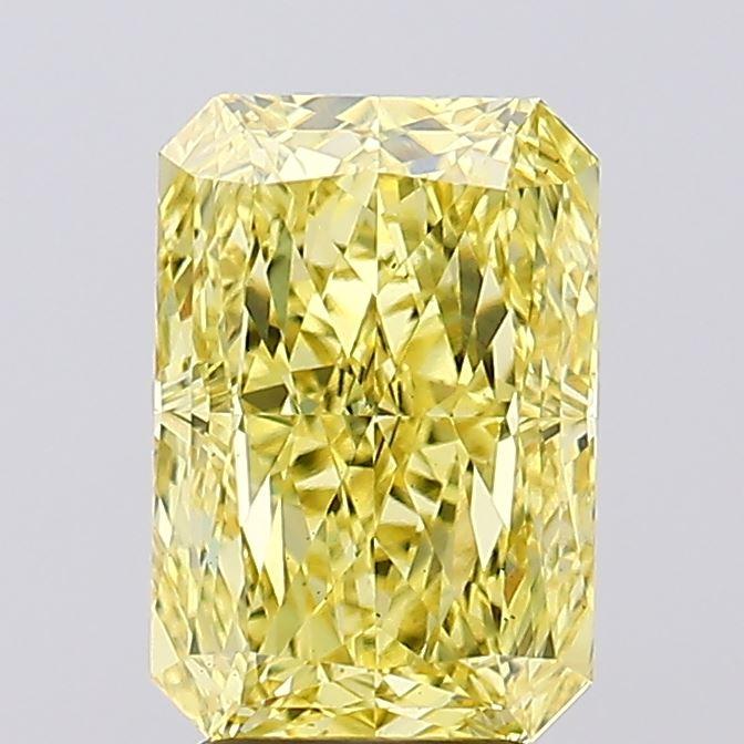 4.11 Ct. Fancy Vivid Yellow Radiant Lab Grown Diamond