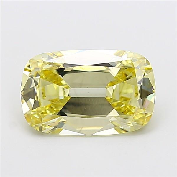 3.05 Ct. Fancy Light Yellow Cushion Lab Grown Diamond