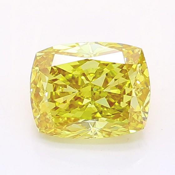 0.96 Ct. Fancy Intense Yellow Cushion Lab Grown Diamond