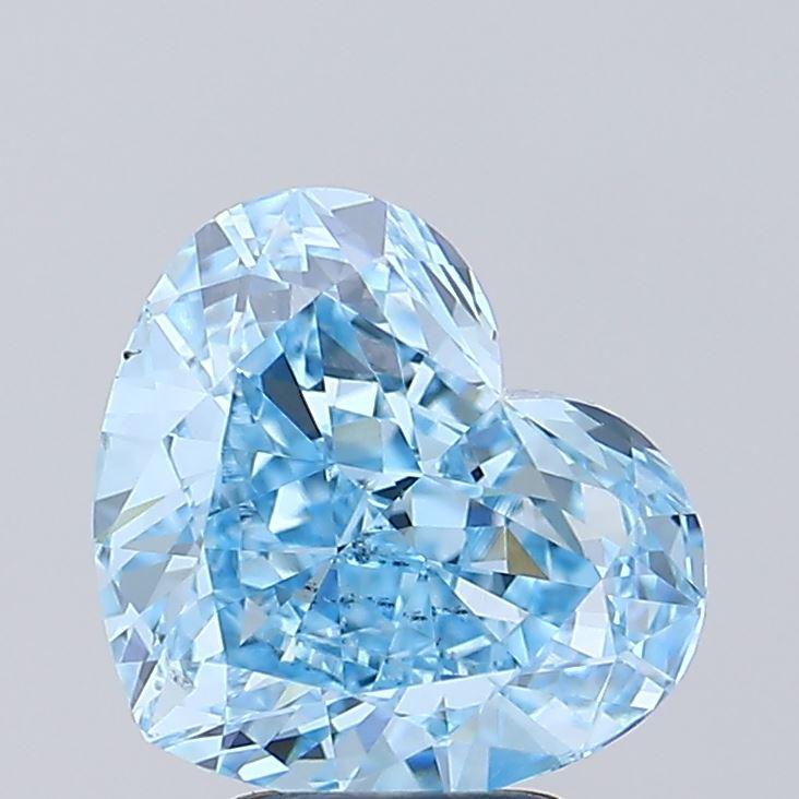 4.03 Ct. Fancy Vivid Blue Heart Lab Grown Diamond