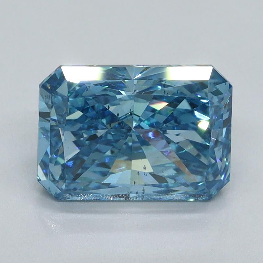 2.46 Ct. Fancy Vivid Malibu Blue Radiant Lab Grown Diamond