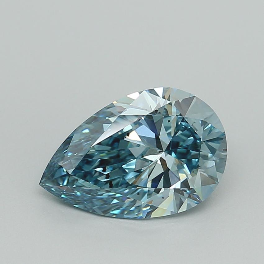 1.80 Ct. Fancy Vivid Greenish Blue Pear Lab Grown Diamond