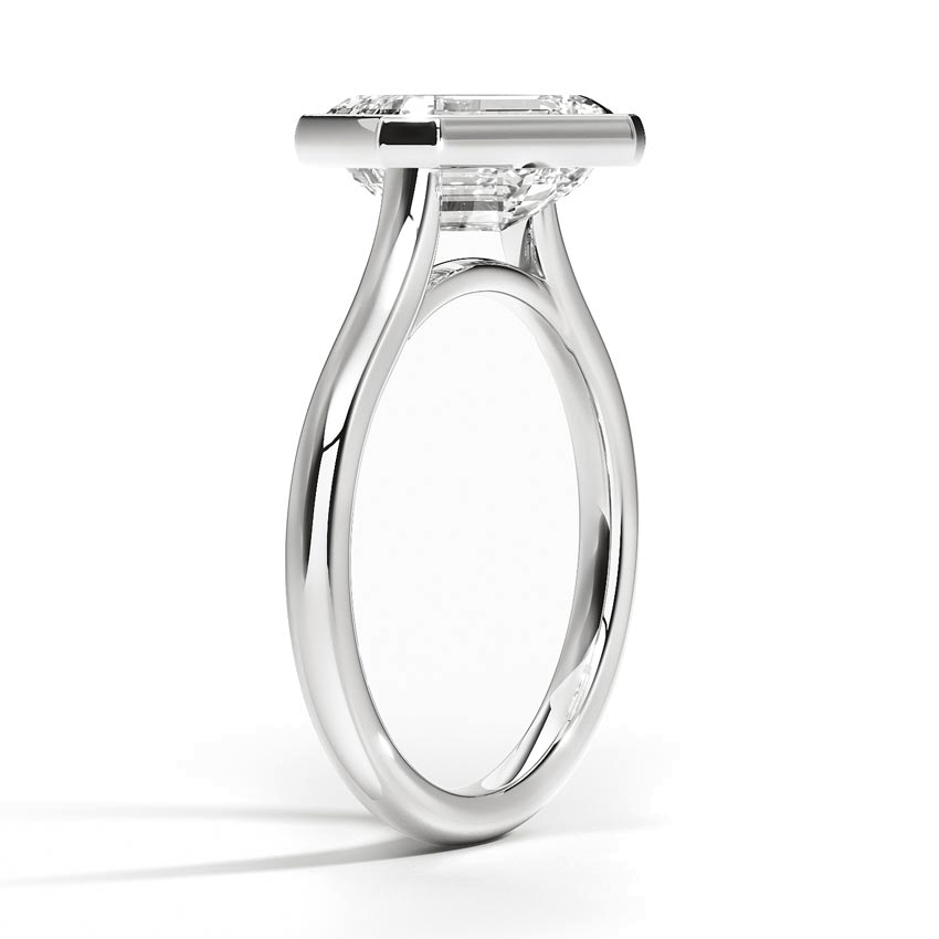 18K White Gold Luna East-West Bezel Solitaire Ring