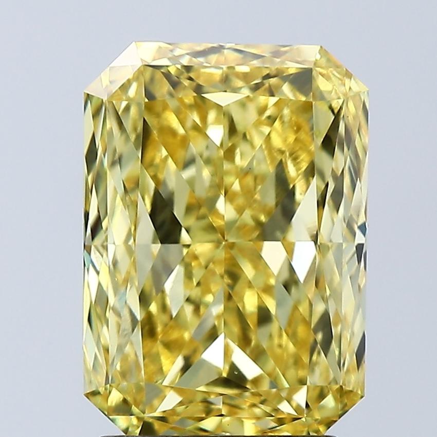 3.08 Ct. Fancy Vivid Yellow Radiant Lab Grown Diamond
