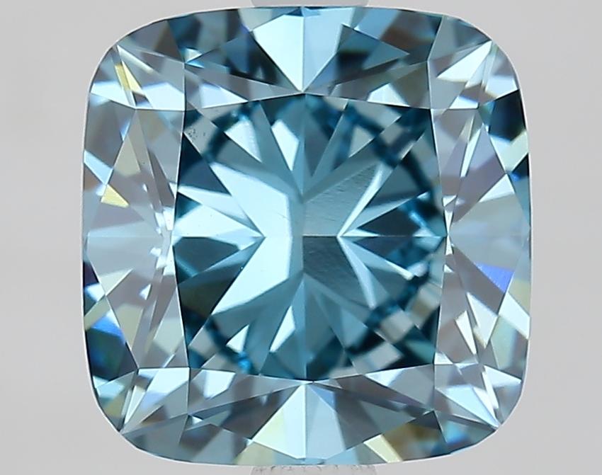 2.72 Ct. Fancy Vivid Blue Cushion Lab Grown Diamond