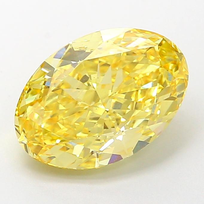 3.30 Ct. Fancy Vivid Yellow Oval Lab Grown Diamond