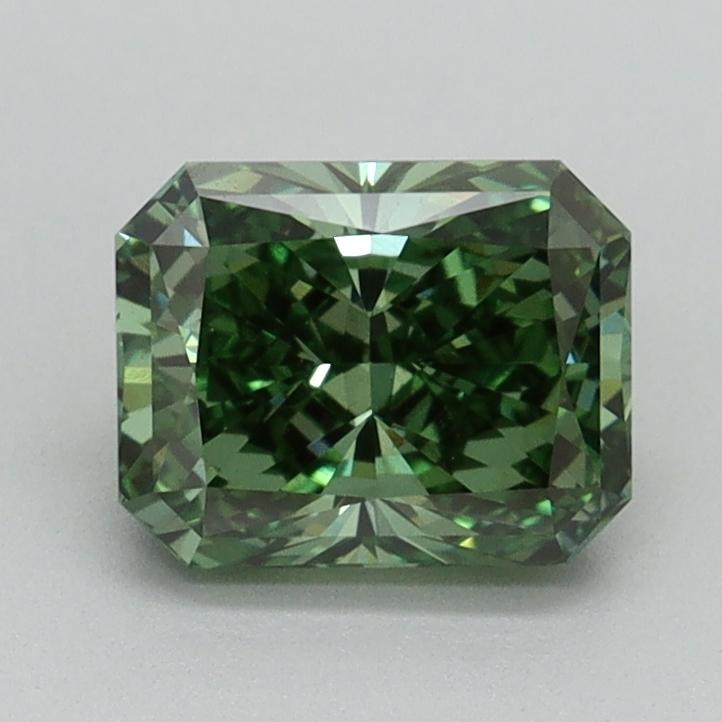 1.15 Ct. Fancy Vivid Green Radiant Lab Grown Diamond