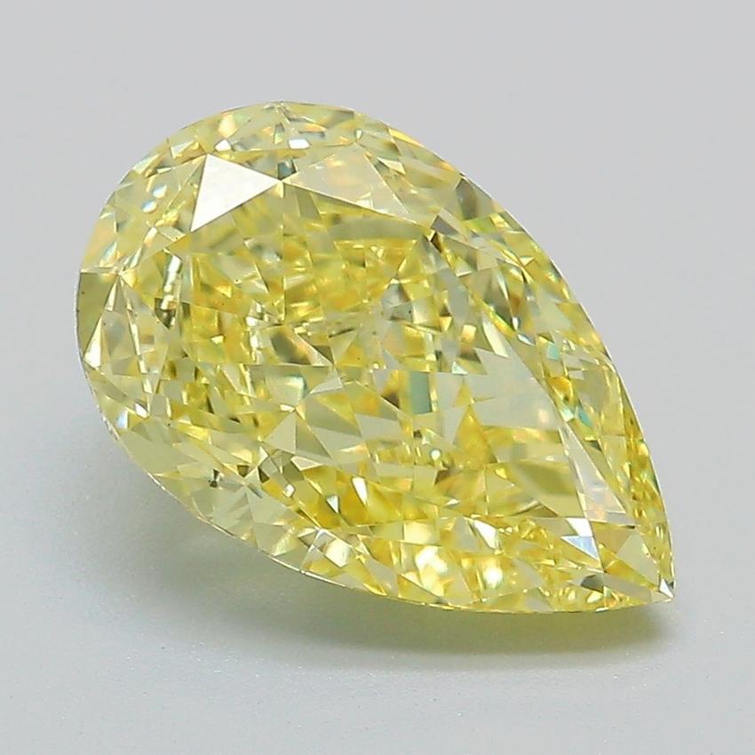 3.33 Ct. Fancy Vivid Yellow Pear Lab Grown Diamond