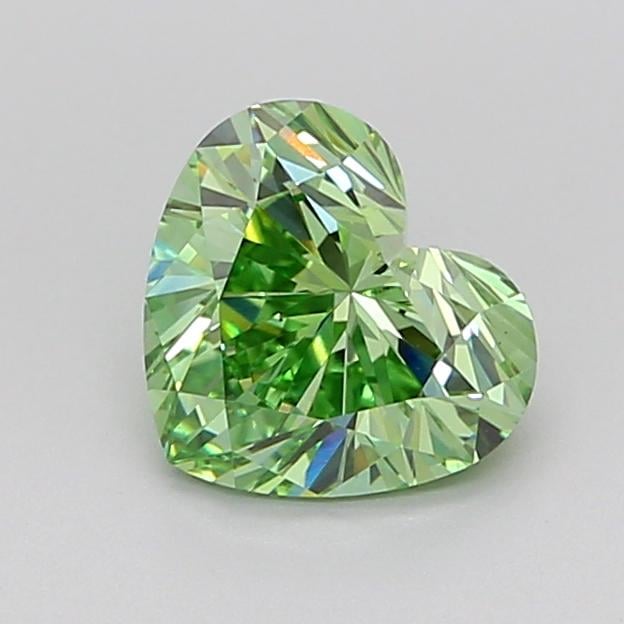 1.39 Ct. Fancy Vivid Green Heart Lab Grown Diamond