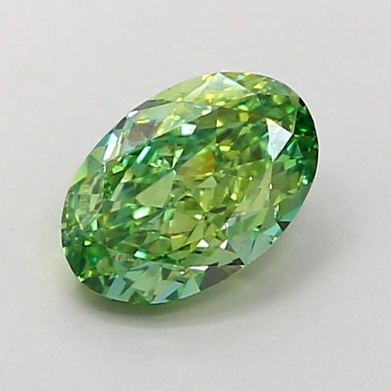 1.06 Ct. Fancy Vivid  Green Oval Lab Grown Diamond