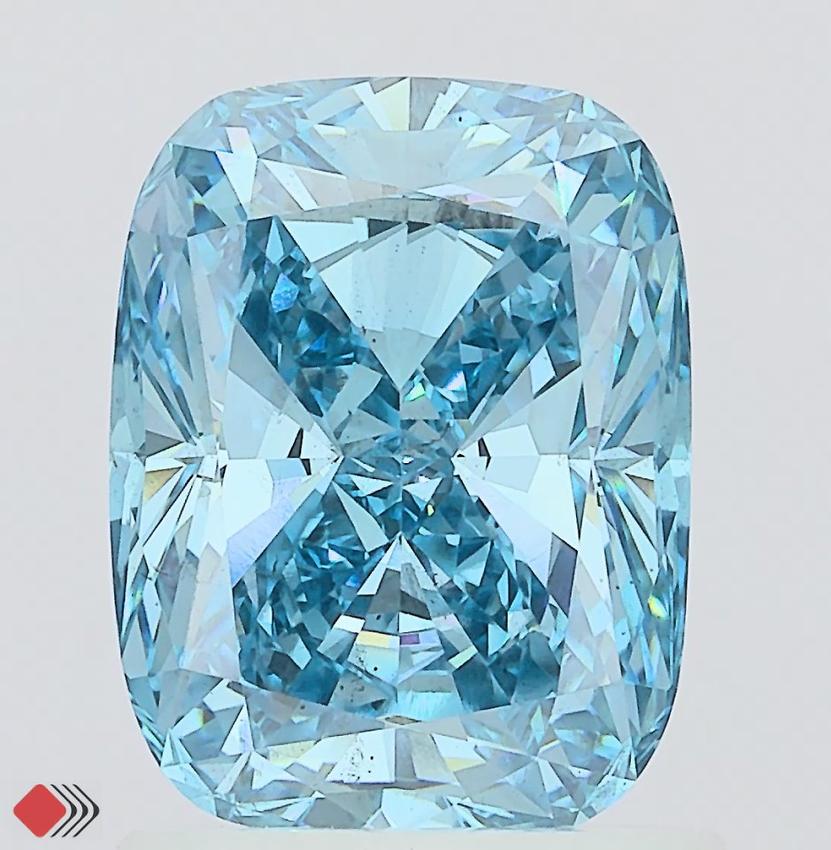 1.54 Ct. Fancy Vivid Blue Cushion Lab Grown Diamond
