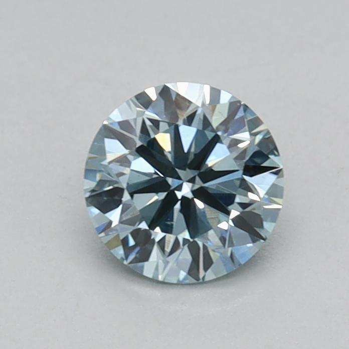 0.41 Ct. Fancy Intense Greenish Blue Round Lab Grown Diamond