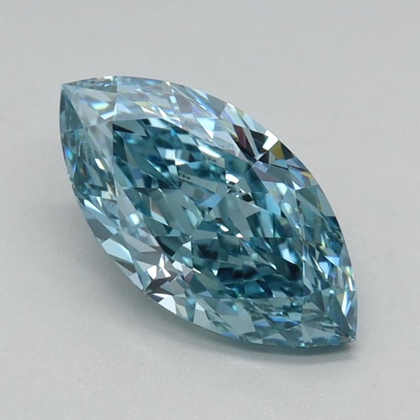 1.09 Ct. Fancy Vivid Green Blue Marquise Lab Grown Diamond