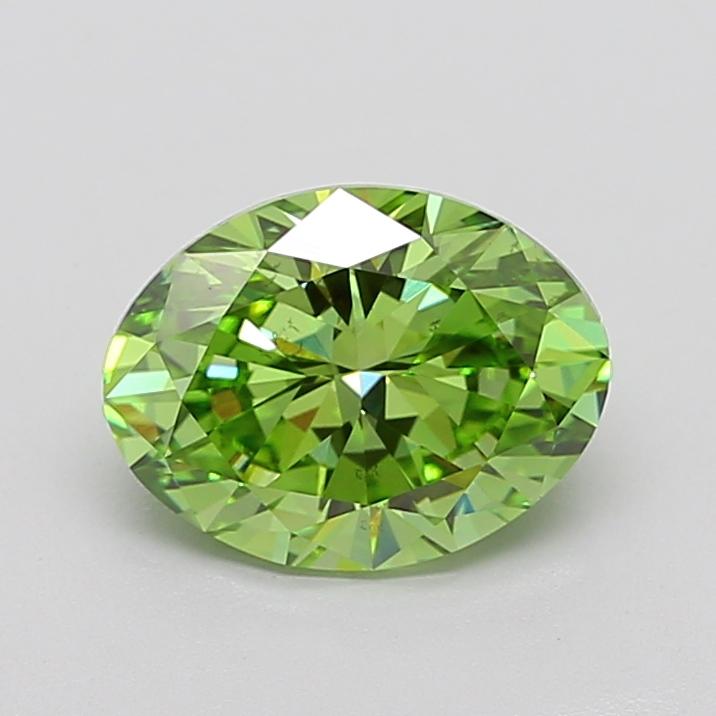 3.00 Ct. Fancy Vivid Green Oval Lab Grown Diamond