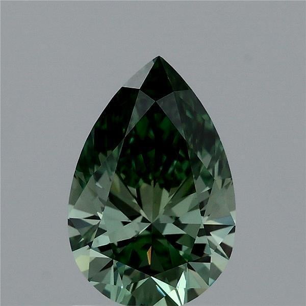 1.21 Ct. Fancy Vivid  Green Pear Lab Grown Diamond