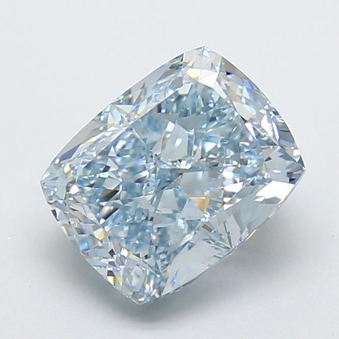 3.83 Ct. Fancy Intense  Blue Cushion Lab Grown Diamond