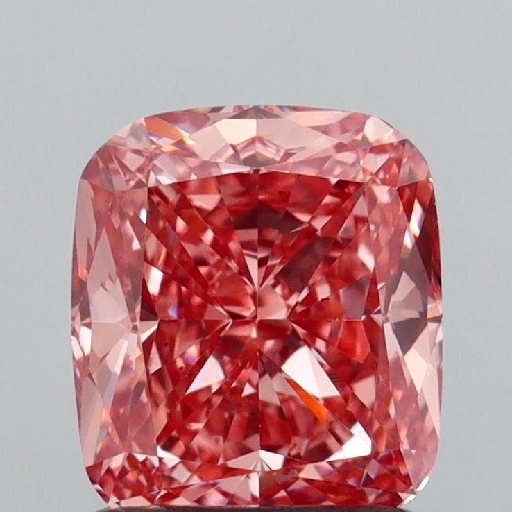 1.50 Ct. Fancy Vivid  Pink Cushion Lab Grown Diamond
