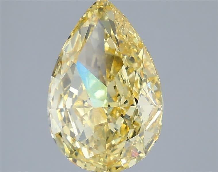 3.08 Ct. Fancy Vivid Yellow Pear Lab Grown Diamond