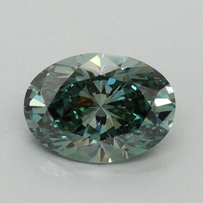 1.54 Ct. Fancy Vivid Pacific Green Oval Lab Grown Diamond