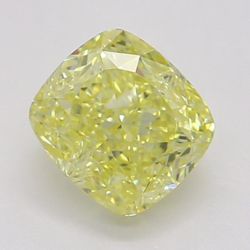 0.51 Ct. Fancy Intense Yellow Cushion Diamond