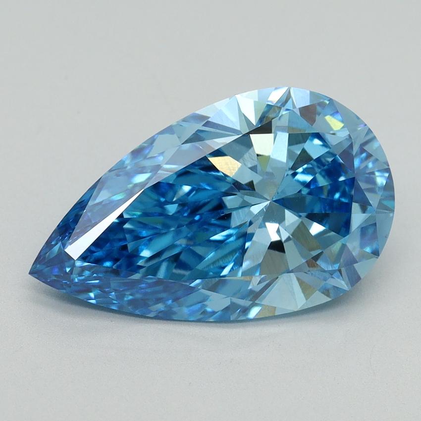 4.05 Ct. Fancy Vivid Blue Pear Lab Grown Diamond