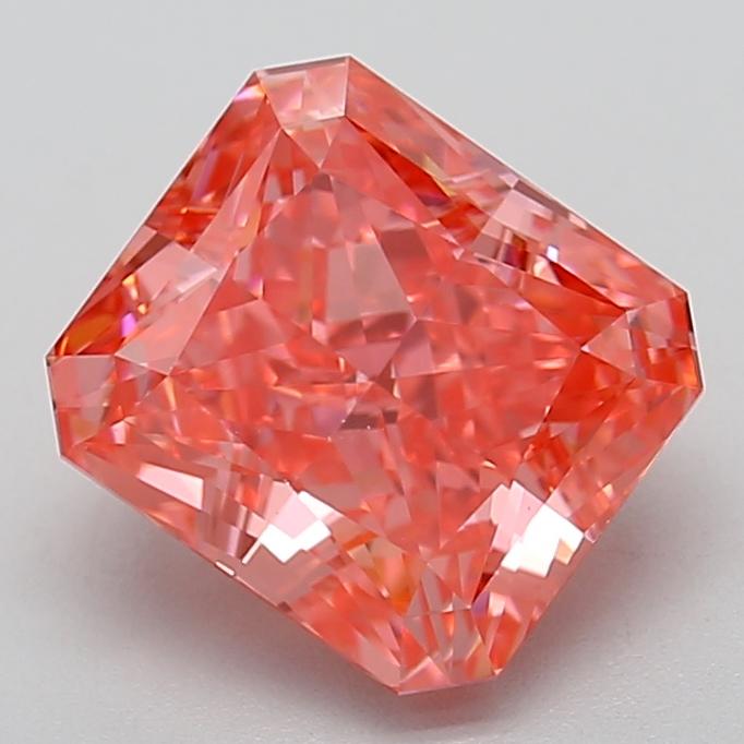 3.21 Ct. Fancy Vivid Pink Radiant Lab Grown Diamond