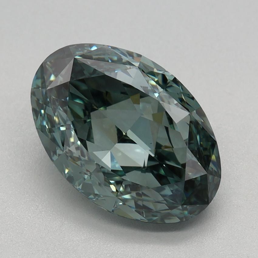 2.13 Ct. Fancy Vivid Green Oval Lab Grown Diamond