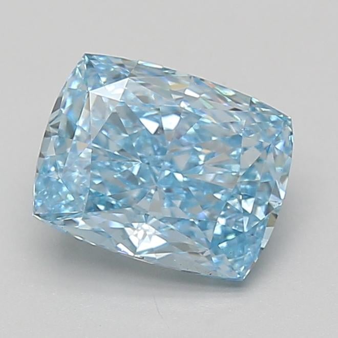 2.10 Ct. Fancy Vivid Blue Cushion Lab Grown Diamond
